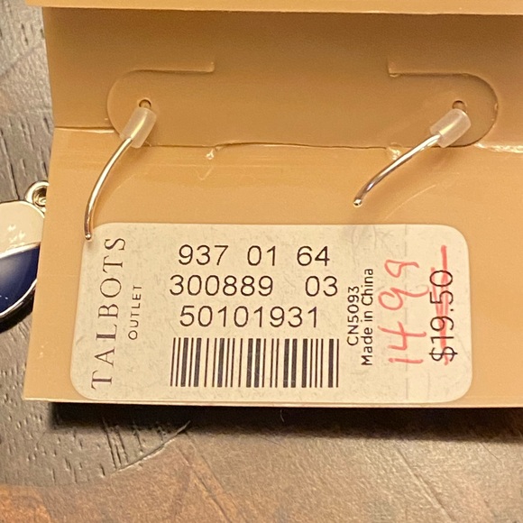 Blue and white drop earrings by Talbots - Picture 3 of 3